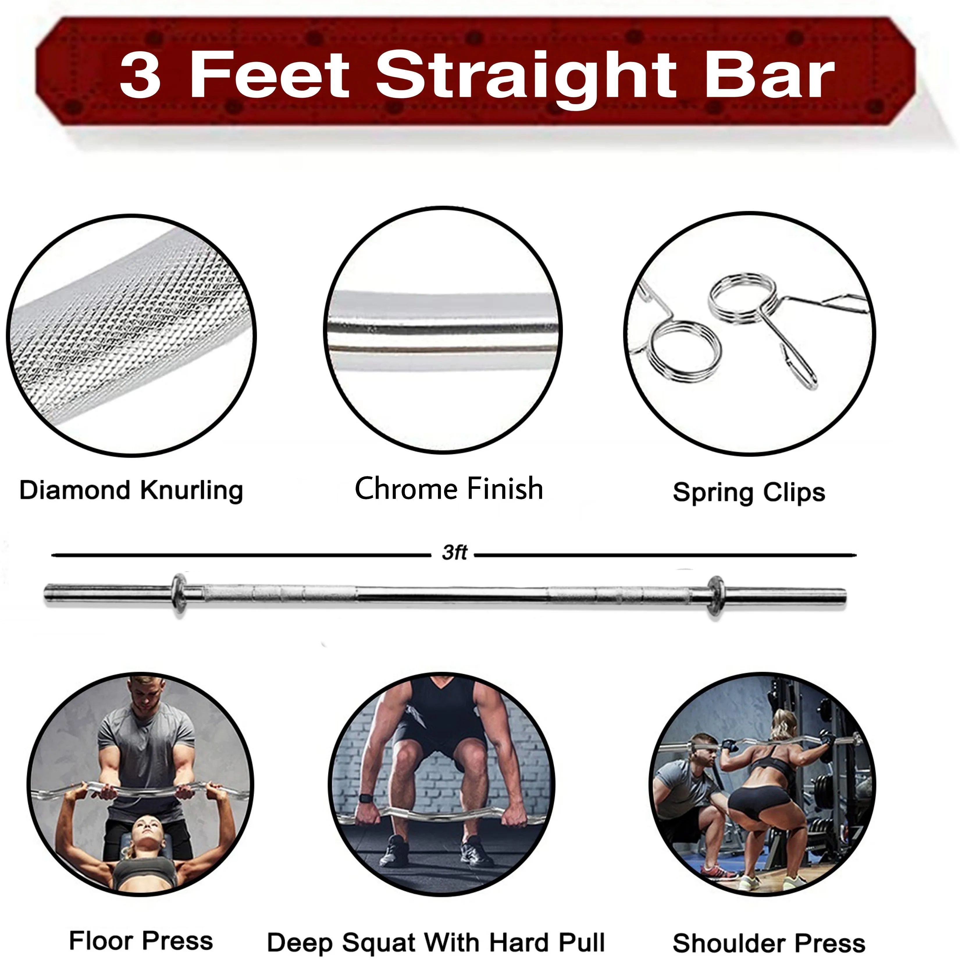 20kg Rubber weight plates with 14-inch x 2 Dumbbell rods and 3ft  rod Gym Kit