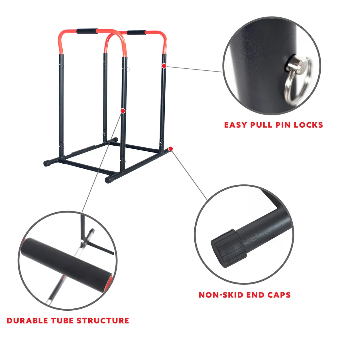 3 Levels Adjustable Dip Station