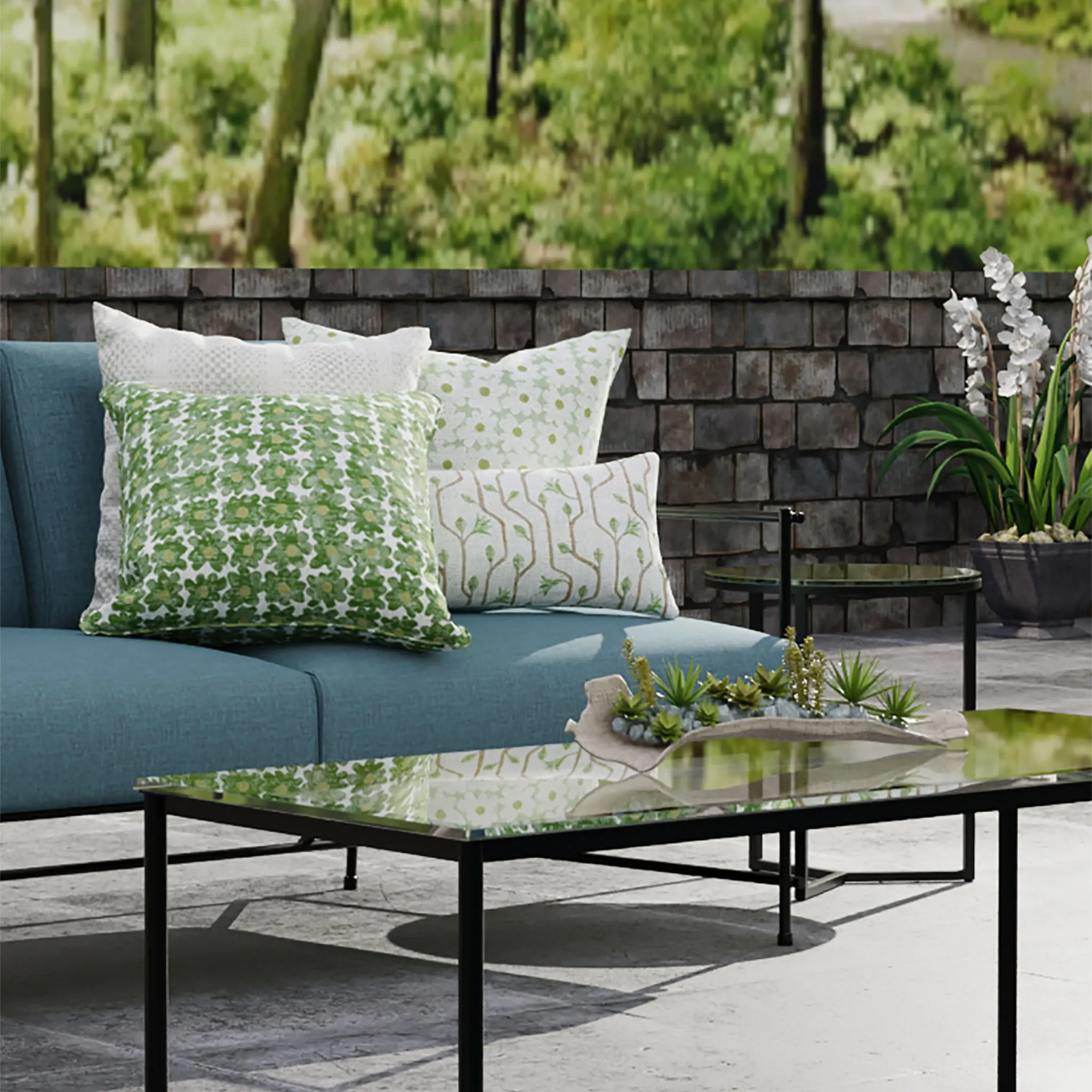 Craftsman Indoor/Outdoor Lumbar Pillow, Avocado
