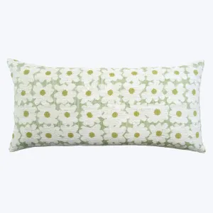 Daisy Indoor/Outdoor Lumbar Pillow, Pear