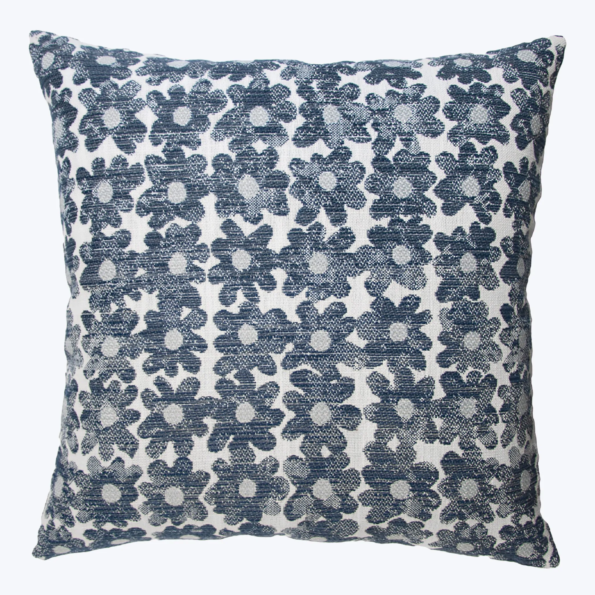 Daisy Indoor/Outdoor Pillow, Navy