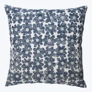 Daisy Indoor/Outdoor Pillow, Navy