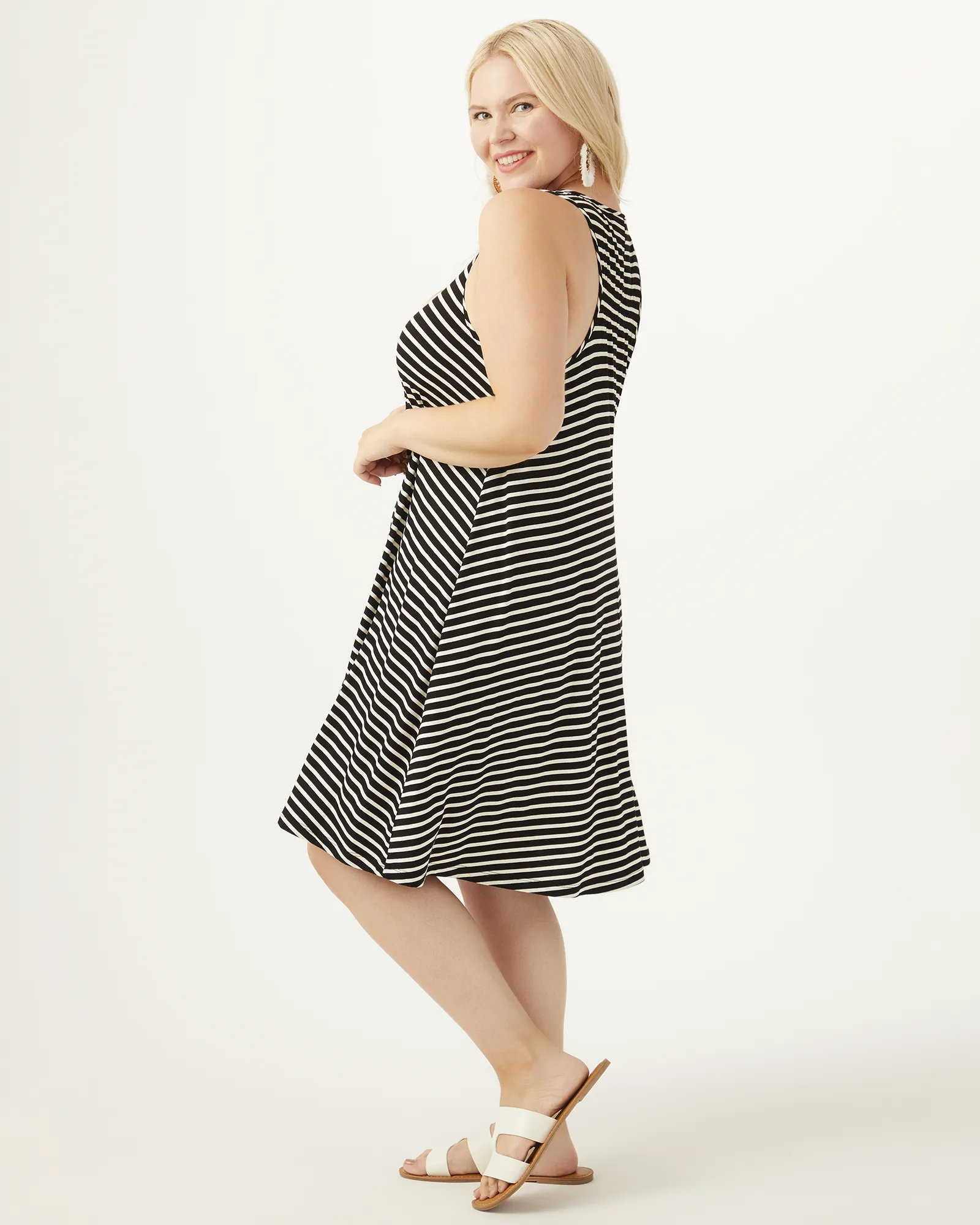 Dana Racerback Tank Dress | Black / White