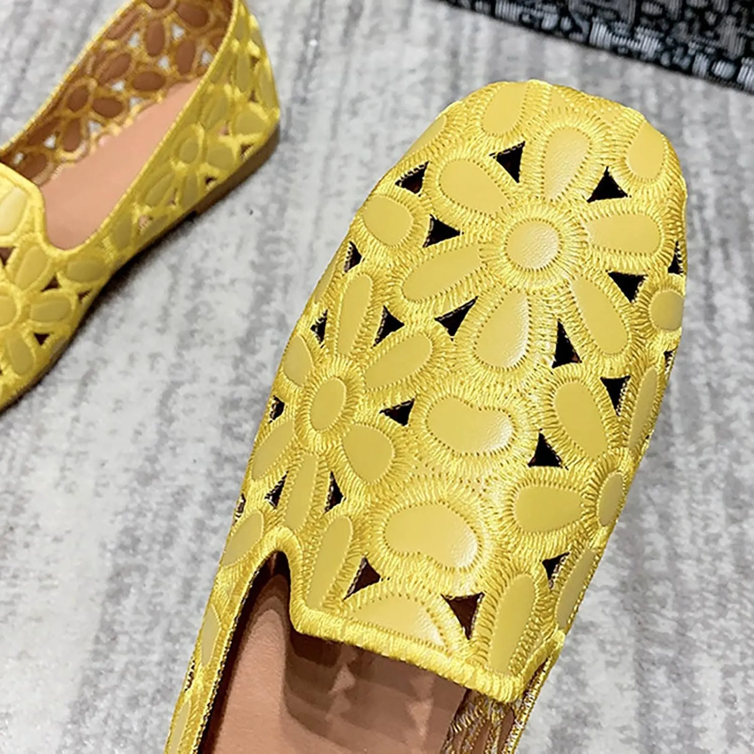 Flats Shoes Women Hollow Out Loafers Comfort Slip on Flats Breathable Dress Shoes Walking Shoes Casual Office Shoes