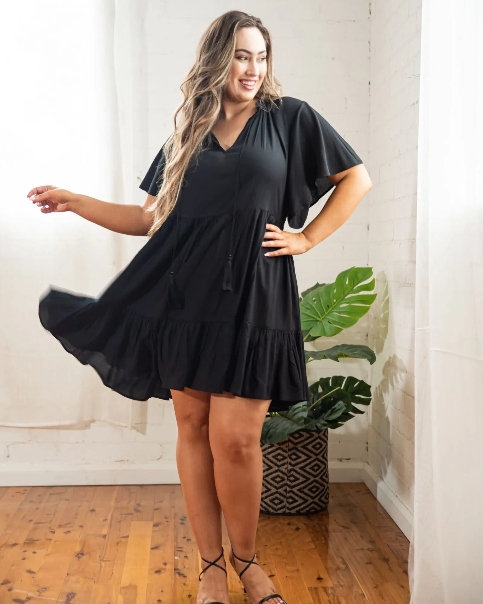 Jamie Short Sleeve Dress | Black