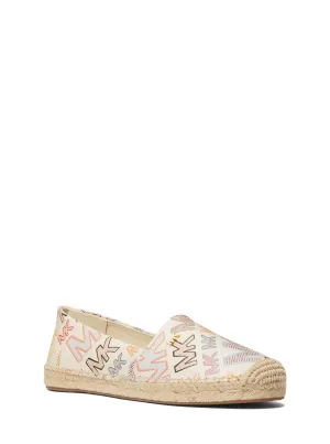 Kendrick Logo Initial Embossed Leather Slip-on Espadrille