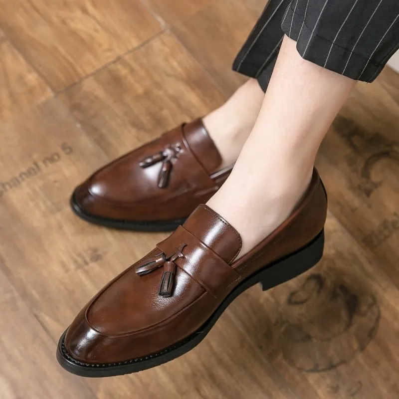 Men Casual Genuine Leather Slip On Loafers Causal Dress Boat Shoes Drive