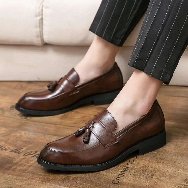 Men Casual Genuine Leather Slip On Loafers Causal Dress Boat Shoes Drive