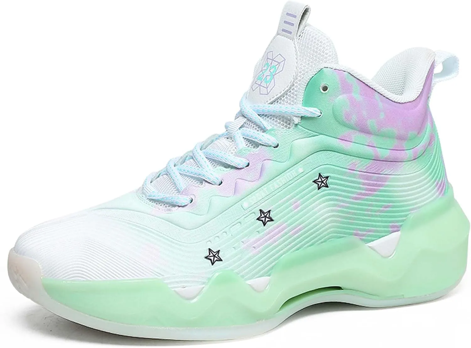 Men's and Women's Lace Up Basketball Shoes Anti Slip and Wear-Resistant Outdoor Shoes Comfortable and Breathable Sports Shoes Short Distance Running Shoes Unique Style Basketball Shoes