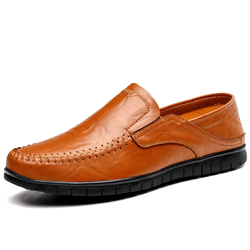 Men's Loafers Spring Breathable Lightweight Leather Shoes