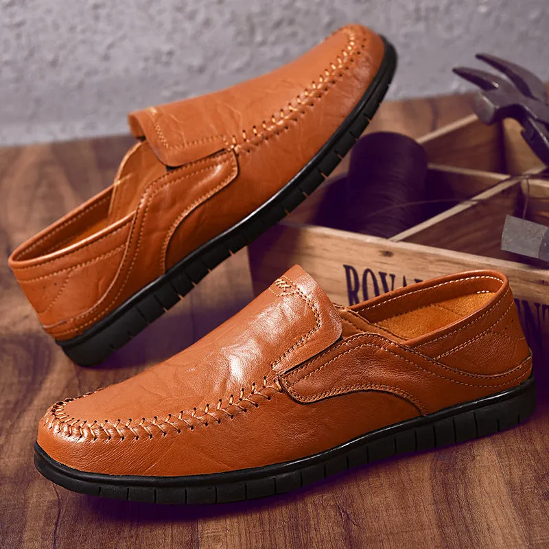 Men's Loafers Spring Breathable Lightweight Leather Shoes