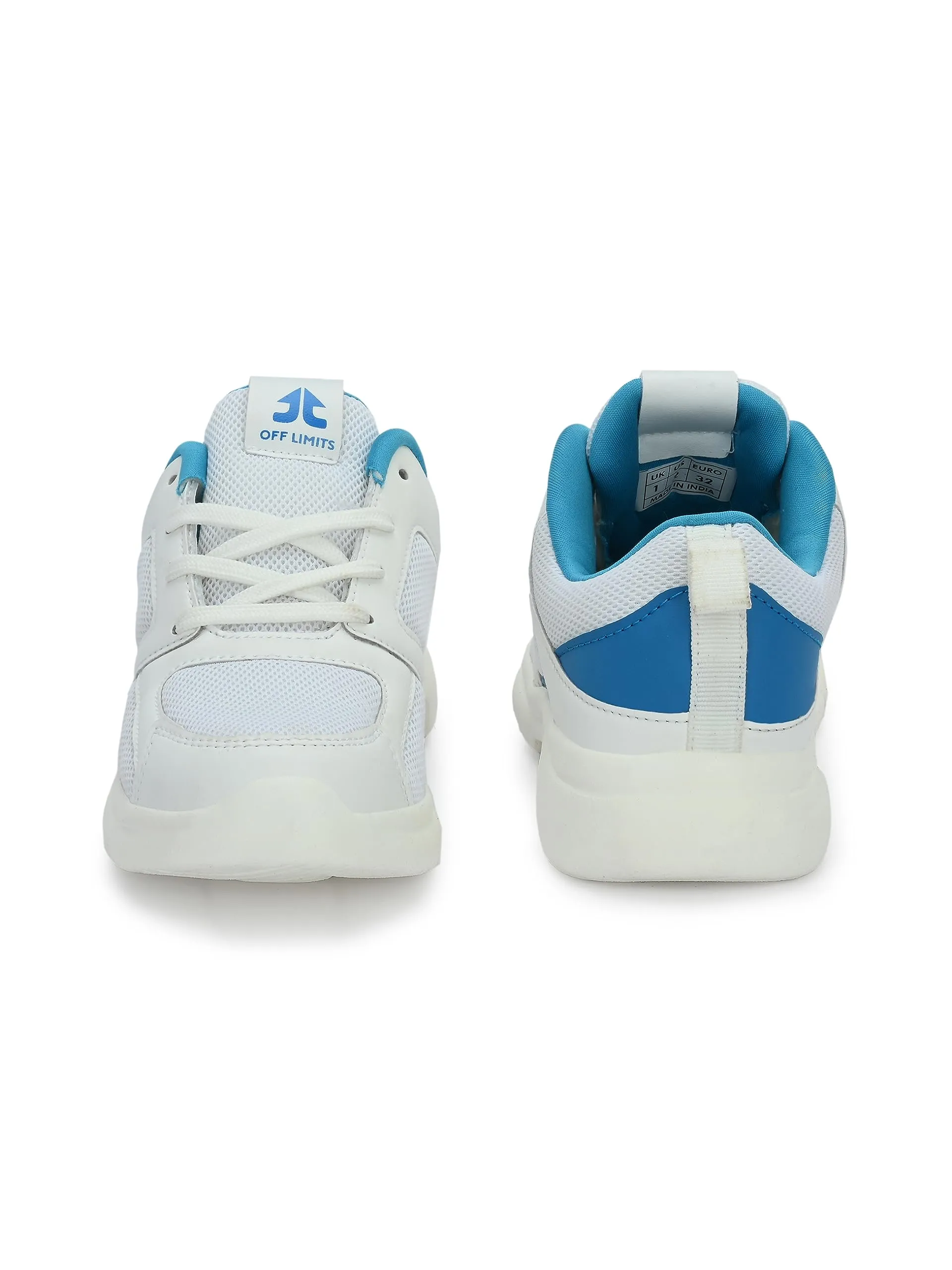 OFF LIMITS Girl's NIX JR Running Shoes, White/Blue, 1