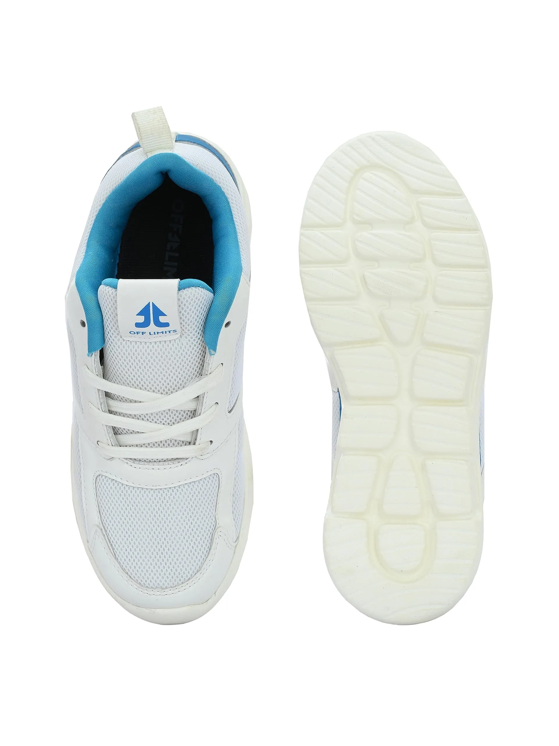 OFF LIMITS Girl's NIX JR Running Shoes, White/Blue, 1