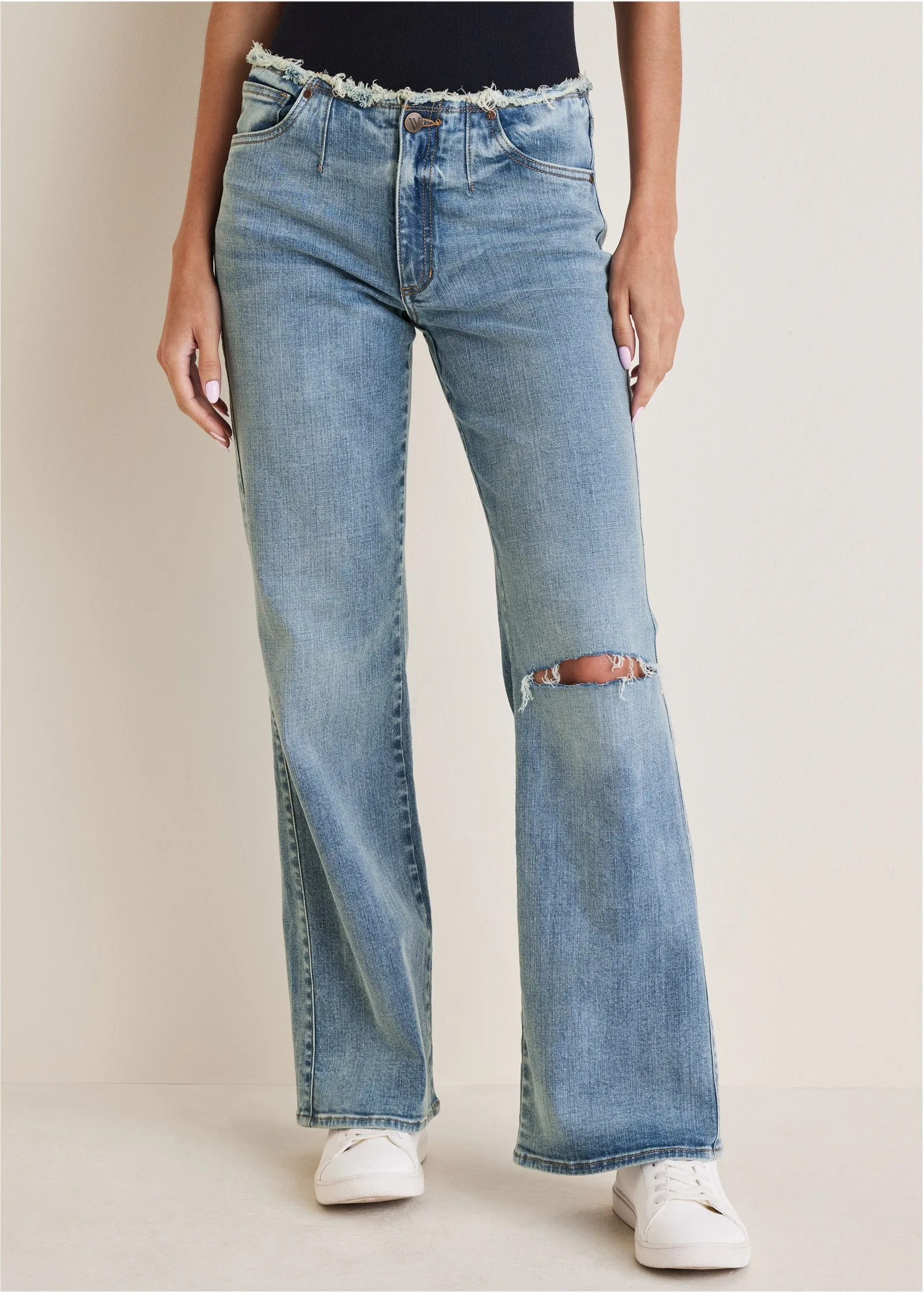 Raw Edge Jeans - Light Wash