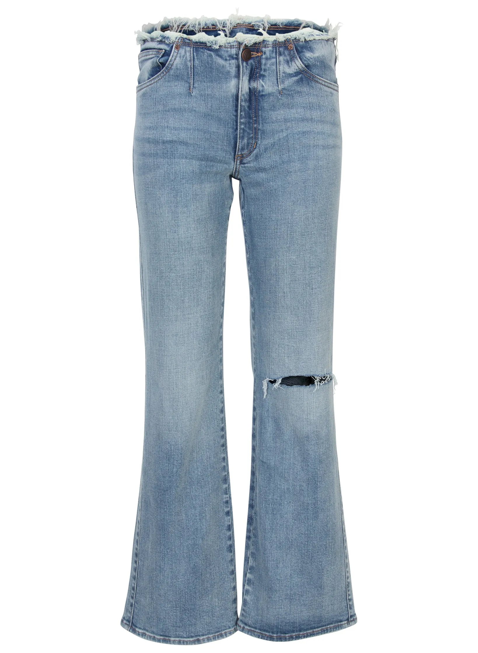 Raw Edge Jeans - Light Wash