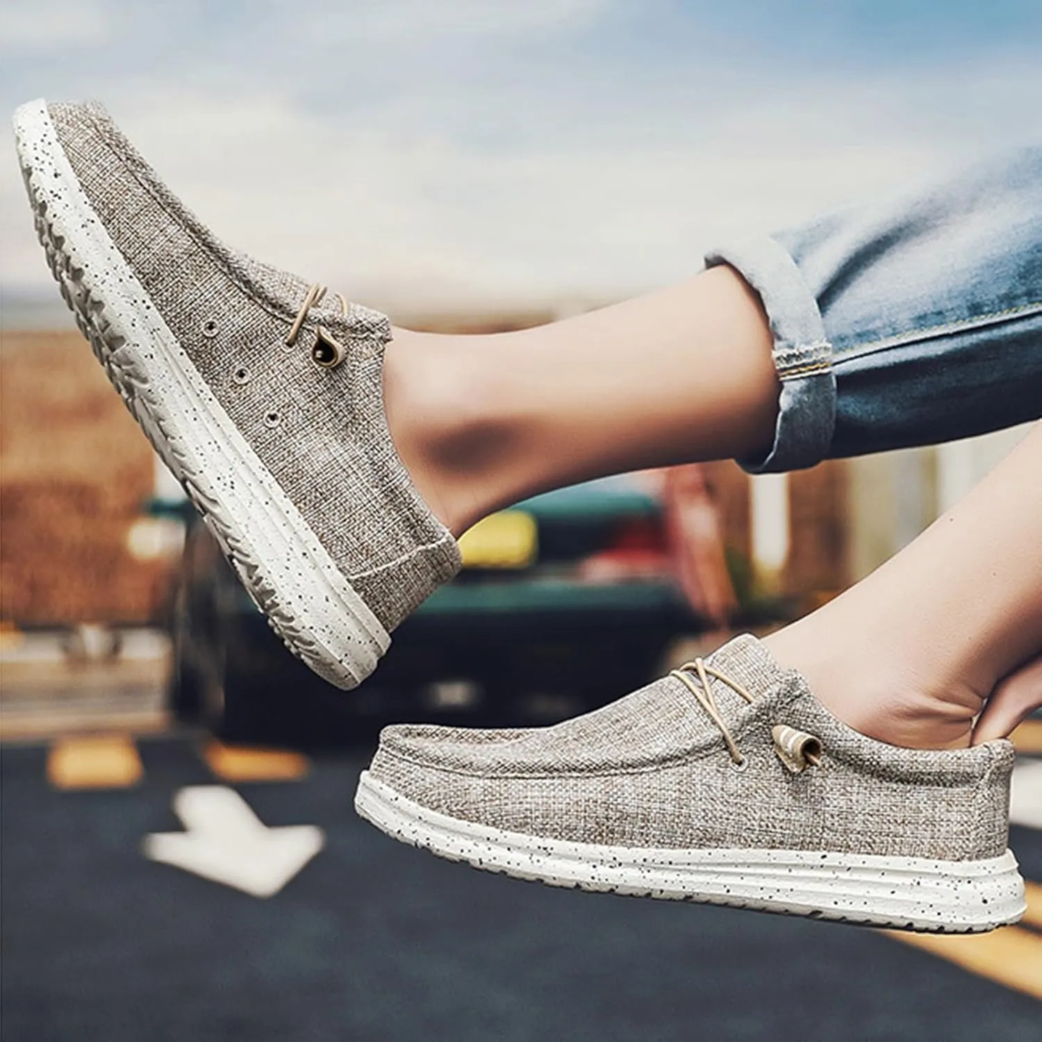 Slip On Boat Shoes for Men,Casual Comfy Breathable Mens Loafers,Classic Soft Lightweight Mens Deck Shoes,All Weather Rubber Soles,Slip Resistant