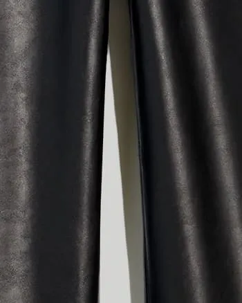 Straight Vegan Leather Pants | True Black