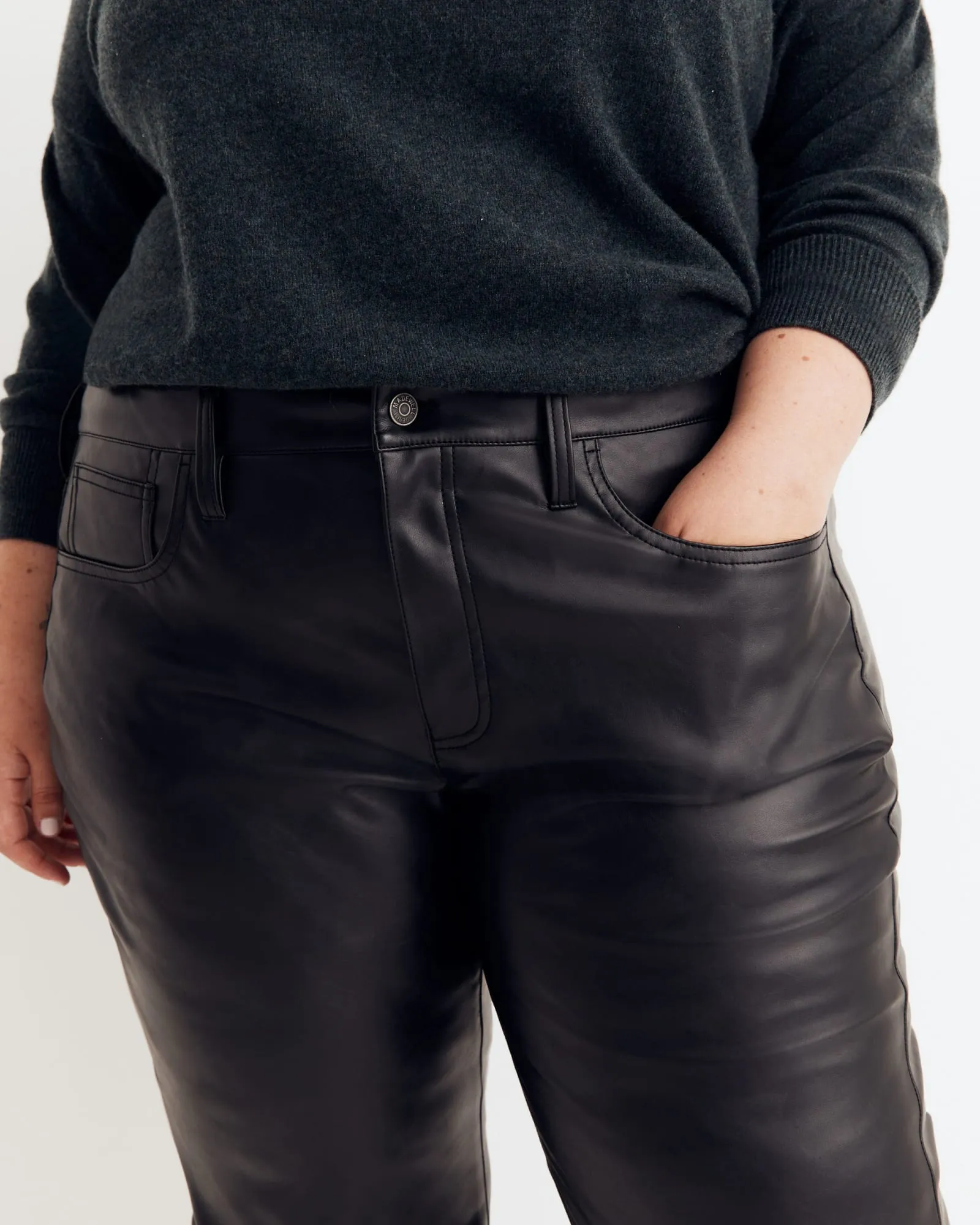 Straight Vegan Leather Pants | True Black