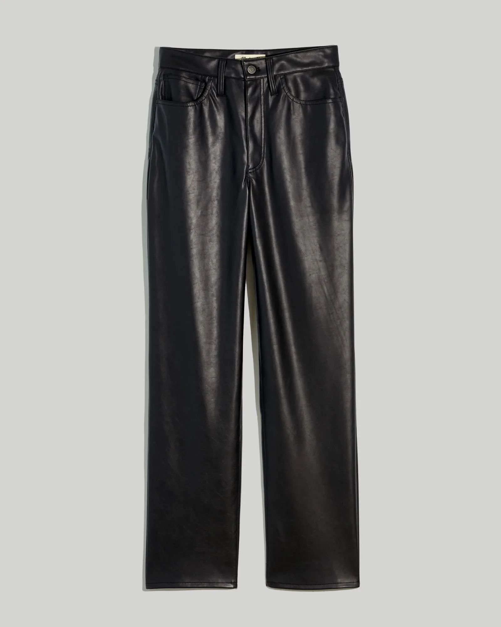 Straight Vegan Leather Pants | True Black