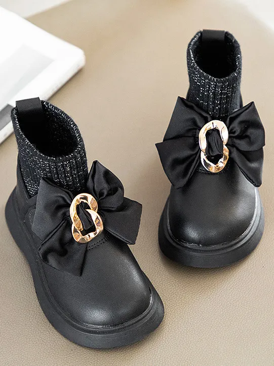 Sweetest Satin Bow Sock Loafers By Liv and Mia