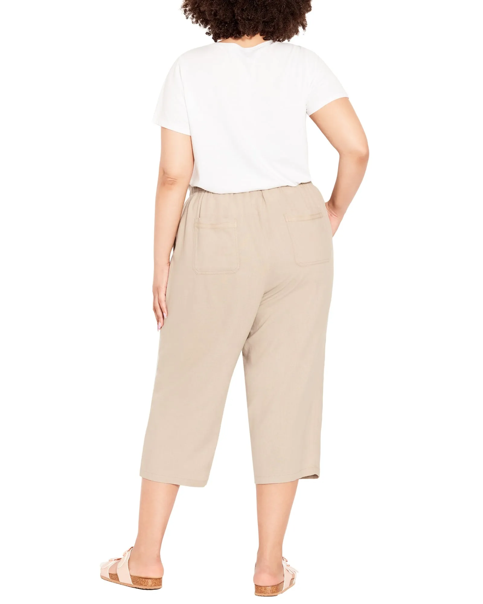 Sydney Cropped Linen Pant | Stone