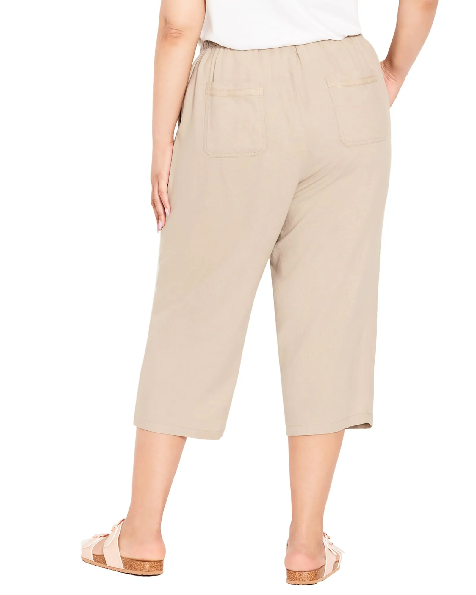 Sydney Cropped Linen Pant | Stone