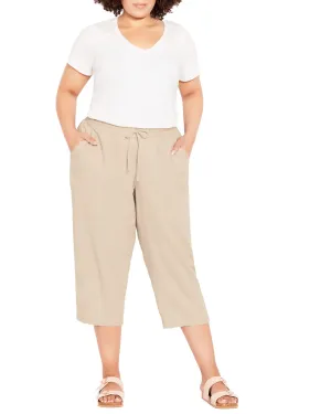 Sydney Cropped Linen Pant | Stone