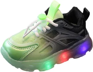 Toddler Boys Girls Light Up Shoes LED Flashing Lightweight Mesh Breathable Running Sneakers Children Show Gift