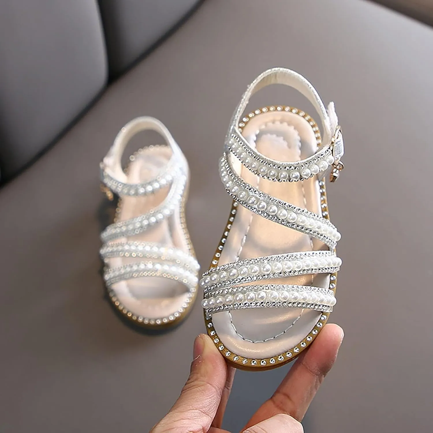 Toddler Flower Girl Sandals Girl Summer Dress Shoes Open Toe Little Girls Princess Dress up Clothes for Little Girls