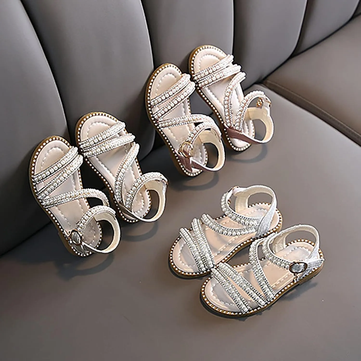 Toddler Flower Girl Sandals Girl Summer Dress Shoes Open Toe Little Girls Princess Dress up Clothes for Little Girls