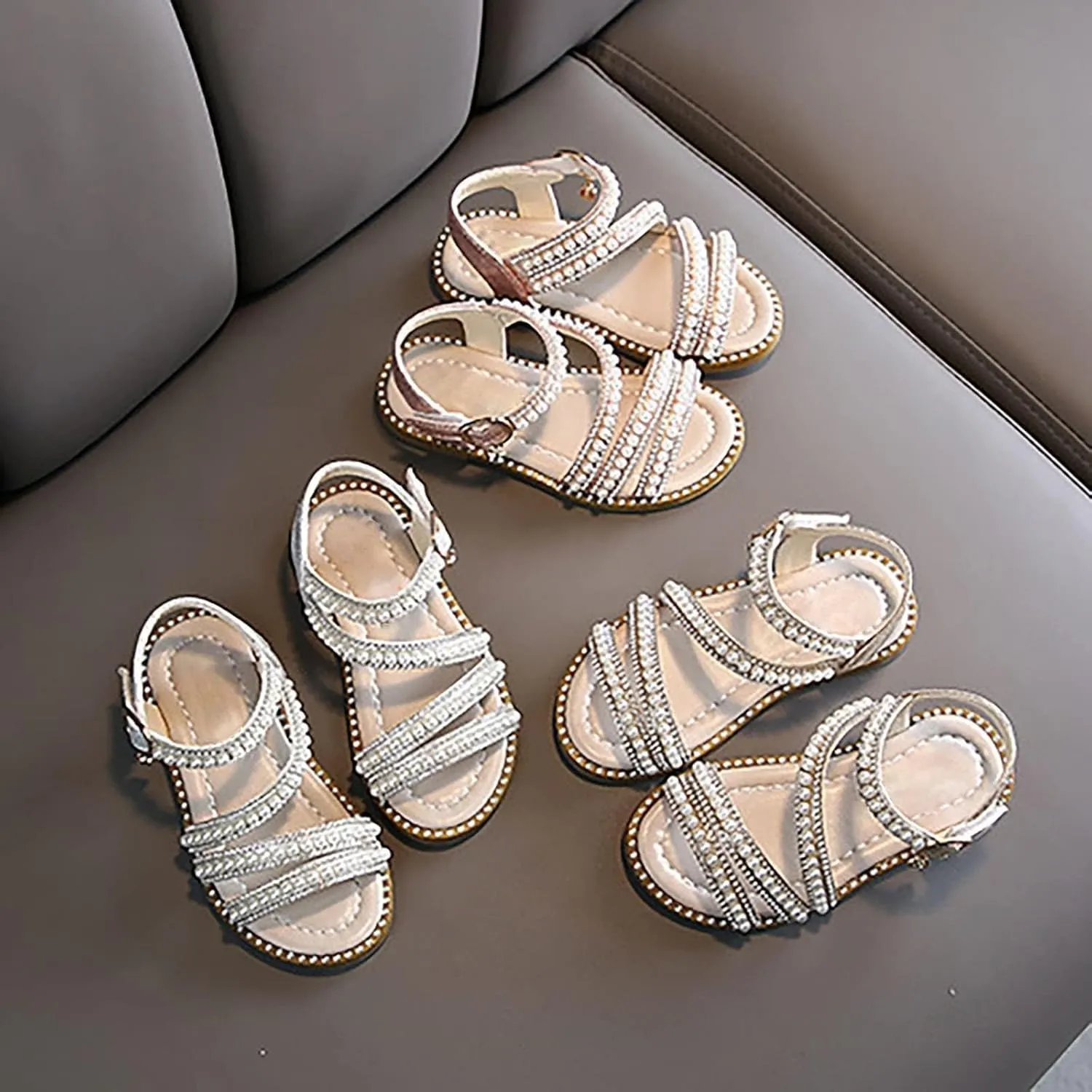 Toddler Flower Girl Sandals Girl Summer Dress Shoes Open Toe Little Girls Princess Dress up Clothes for Little Girls