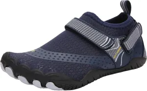 Water Shoes for Women Men Quick Dry Aqua Socks for Swim Beach Pool Hiking Training Summer Sandals Outdoor ZeroDrop Barefoot Shoes with Adjustable Elastic Strap Indoor Yoga Boxing (Dark Blue-6, 9)