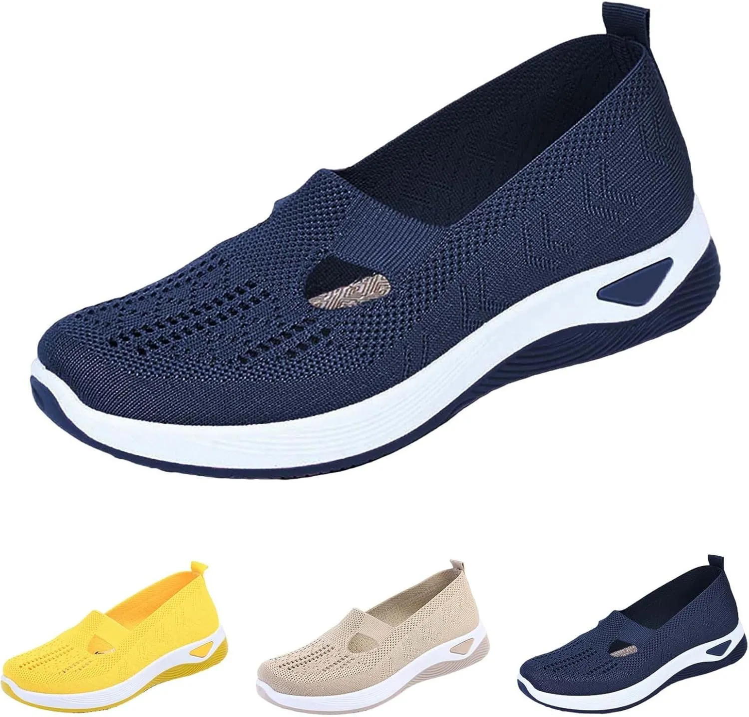 Women's Woven Orthopedic Breathable Soft Shoes Walking Shoes Women Walking Casual Tennis Shoes Fashion Sneakers 2025 Slip On Tennis Shoe Loafers Shoe