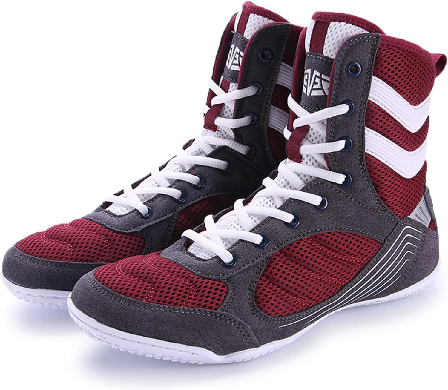 Youth Sports Boxing Shoes Breathable Men??s Wrestling Shoes Fitness Sanda Shoes Ankle Guard Squat Shoes Non-Slip Fighting Shoes High-top Training Competition Shoes for Men Bodybuilding Boots